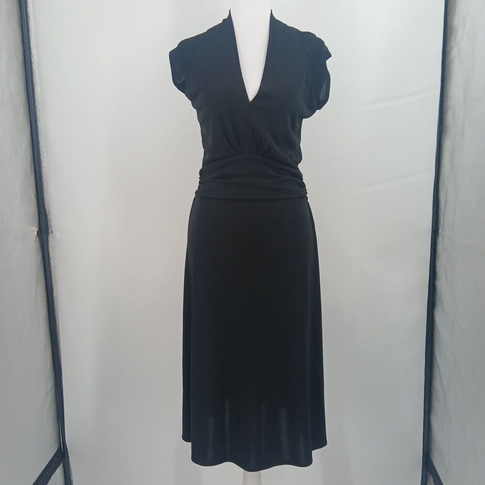 Kenneth Cole Reaction Midi Dress Womens M Black Corporatecore Office Wear